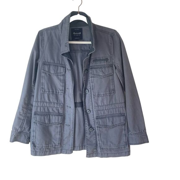 Women's Madewell Washed Gray Canvas Jacket sz. S #AM - Picture 1 of 12
